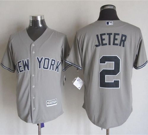 Yankees #2 Derek Jeter Grey New Cool Base Stitched Jersey