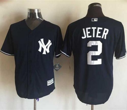 Yankees #2 Derek Jeter Navy Blue New Cool Base Stitched Jersey
