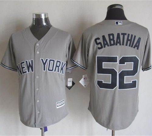 Yankees #52 C.C. Sabathia Grey New Cool Base Stitched Jersey