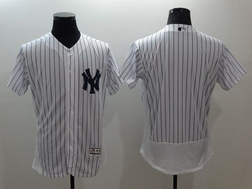 Yankees Blank White Strip Flexbase Authentic Collection Stitched Jersey