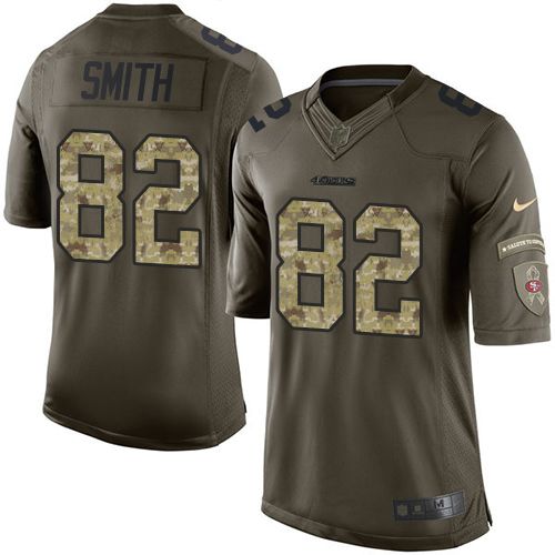 49ers #82 Torrey Smith Green Stitched Limited Salute To Service Nike Jersey