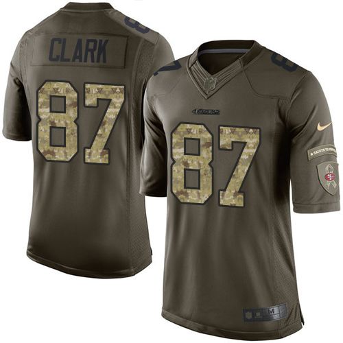 49ers #87 Dwight Clark Green Stitched Limited Salute To Service Nike Jersey