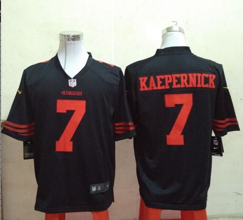 49ers #7 Colin Kaepernick Black Alternate Stitched Game Nike Jersey