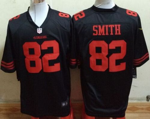 49ers #82 Torrey Smith Black Alternate Stitched Game Nike Jersey