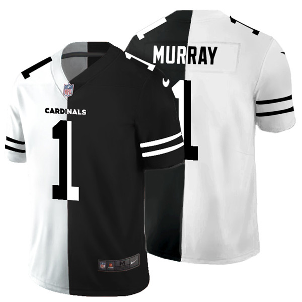 Arizona Cardinals #1 Kyler Murray Black White Split 2020 Stitched Jersey