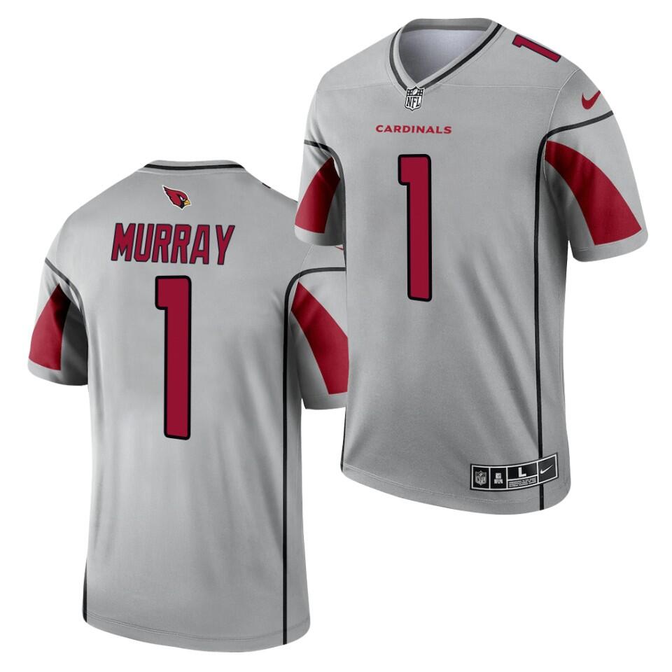 Arizona Cardinals #1 Kyler Murray Silver 2021 Inverted Legend Stitched Jersey