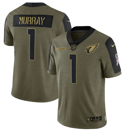 Arizona Cardinals #1 Kyler Murray 2021 Olive Salute To Service Limited Stitched Jersey