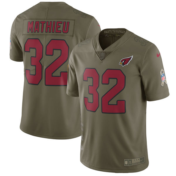 Arizona Cardinals #32 Tyrann Mathieu Olive Salute To Service Limited Stitched Nike Jersey