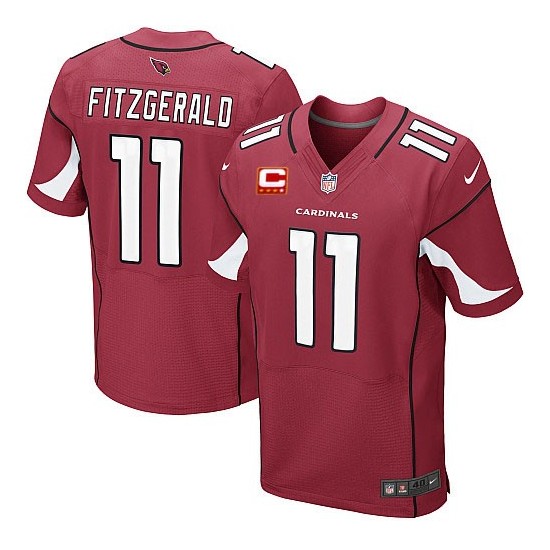 Arizona Cardinals #11 Larry Fitzgerald With C Patch Red Limited Stitched Jersey