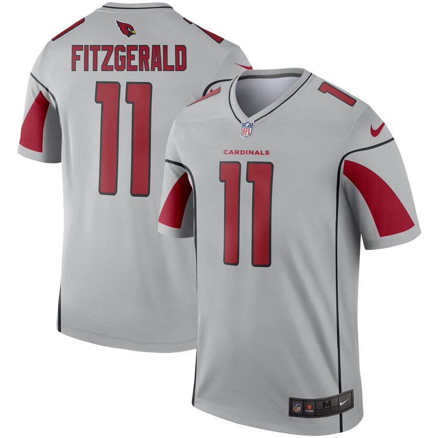 Arizona Cardinals Larry Fitzgerald Silver Inverted Legend Jersey