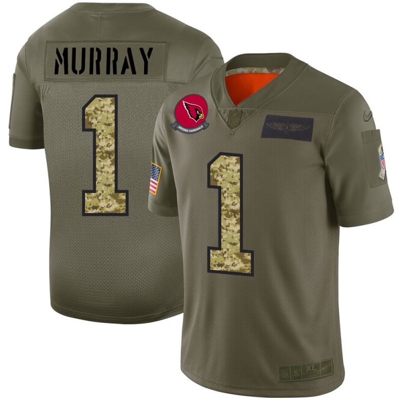 Arizona Cardinals #1 Kyler Murray 2019 Olive Camo Salute To Service Limited Stitched Jersey