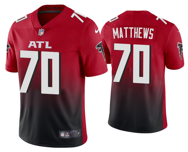Atlanta Falcons #70 Jake Matthews 2020 Red Vapor Untouchable Limited Stitched Jersey