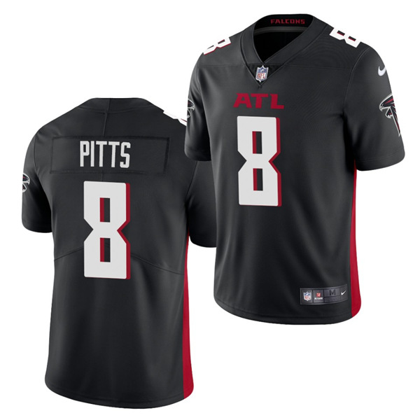 Atlanta Falcons #8 Kyle Pitts 2021 Draft Black Vapor Untouchable Limited Stitched Jersey 