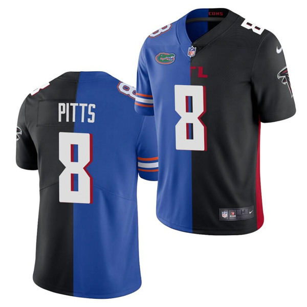 Atlanta Falcons #8 Kyle Pitts 2021 Nave Black Split Stitched Jersey