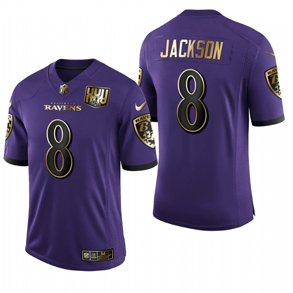 Baltimore Ravens #8 Lamar Jackson Purple Stitched Jersey
