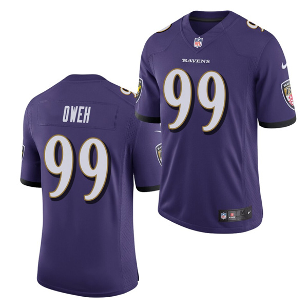 Baltimore Ravens #99 Jayson Oweh Purple 2021 Vapor Untouchable Limited Stitched Jersey 