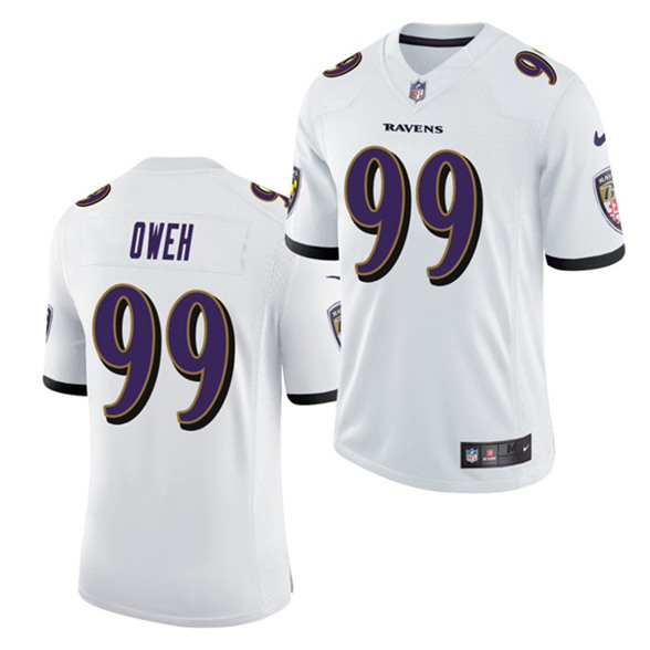 Baltimore Ravens #99 Jayson Oweh White 2021 Vapor Untouchable Limited Stitched Jersey