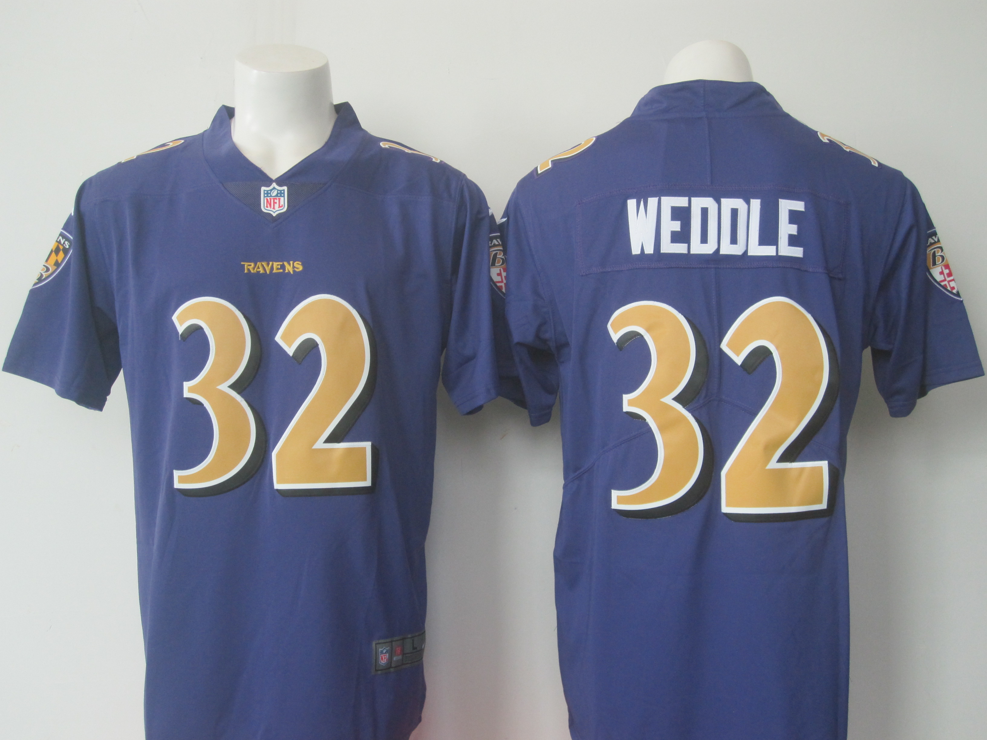 Baltimore Ravens #32 Eric Weddle Purple Limited Rush Jersey
