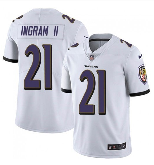 Baltimore Ravens #21 Mark Ingram II Color Rush White Jersey