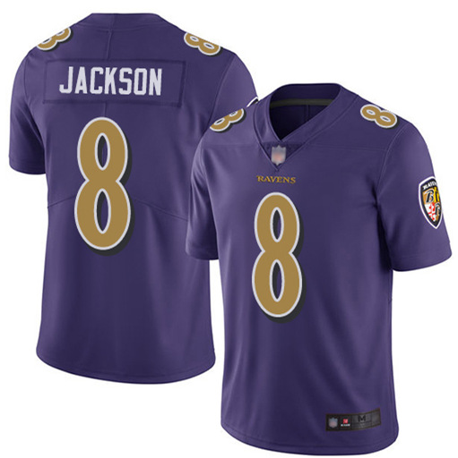 Baltimore Ravens #8 Lamar Jackson Purple Color Rush Limited Stitched Jersey