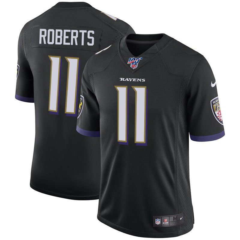 Baltimore Ravens #11 Seth Roberts Black 100th Season Limited Stitched Jersey
