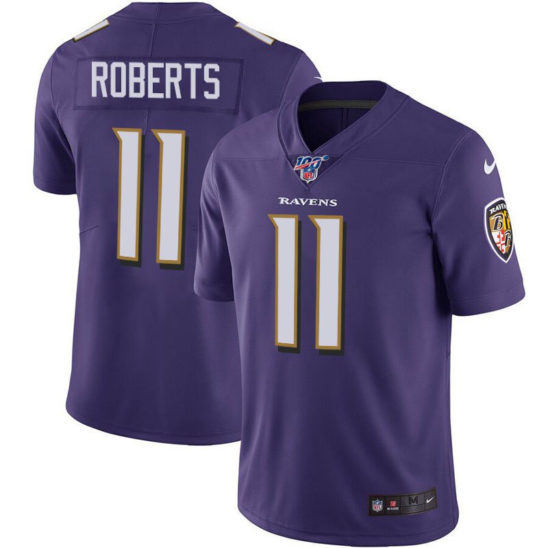 Baltimore Ravens #11 Seth Roberts Purple 100th Season Limited Stitched Jersey