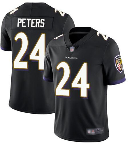 Baltimore Ravens #24 Marcus Peters Black Vapor Untouchable Jersey