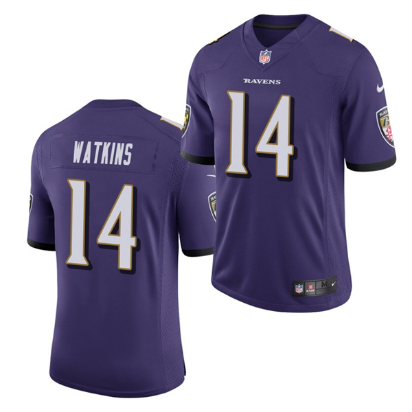 Baltimore Ravens #14 Sammy Watkins Purple Stitched Jersey