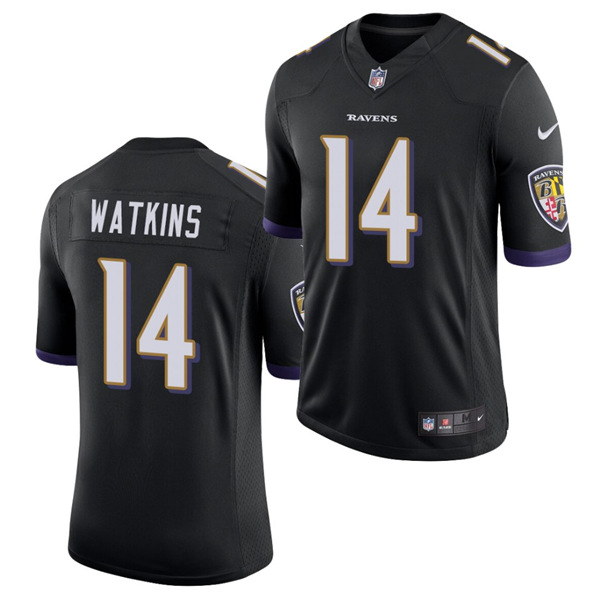 Baltimore Ravens #14 Sammy Watkins Black Stitched Jersey