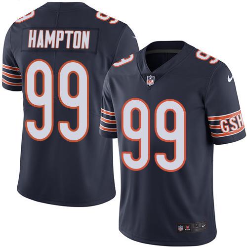 Bears #99 Dan Hampton Navy Blue Stitched Limited Rush Nike Jersey