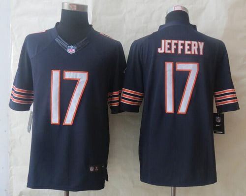 Bears #17 Alshon Jeffery Navy Blue Team Color Stitched Limited Nike Jersey