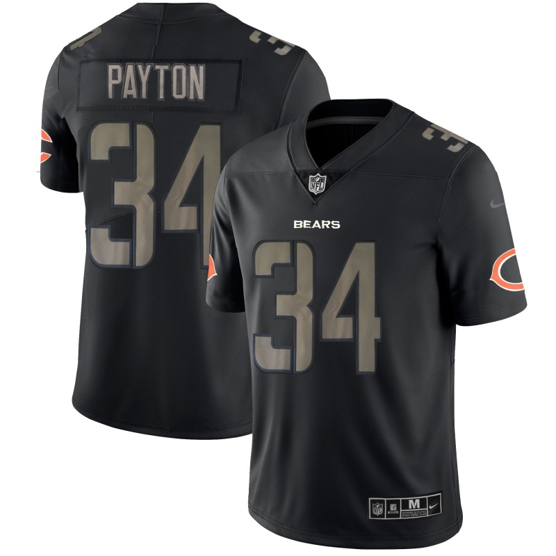 Bears #34 Walter Payton 2018 Black Impact Limited Stitched Jersey