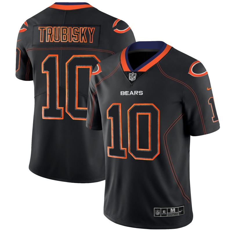 Bears #10 Mitchell Trubisky Black 2018 Lights Out Color Rush Limited Stitched Jersey