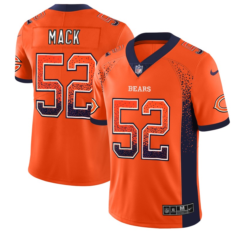 Bears #52 Khalil Mack Orange 2018 Drift Fashion Color Rush Limited Stitched Jersey
