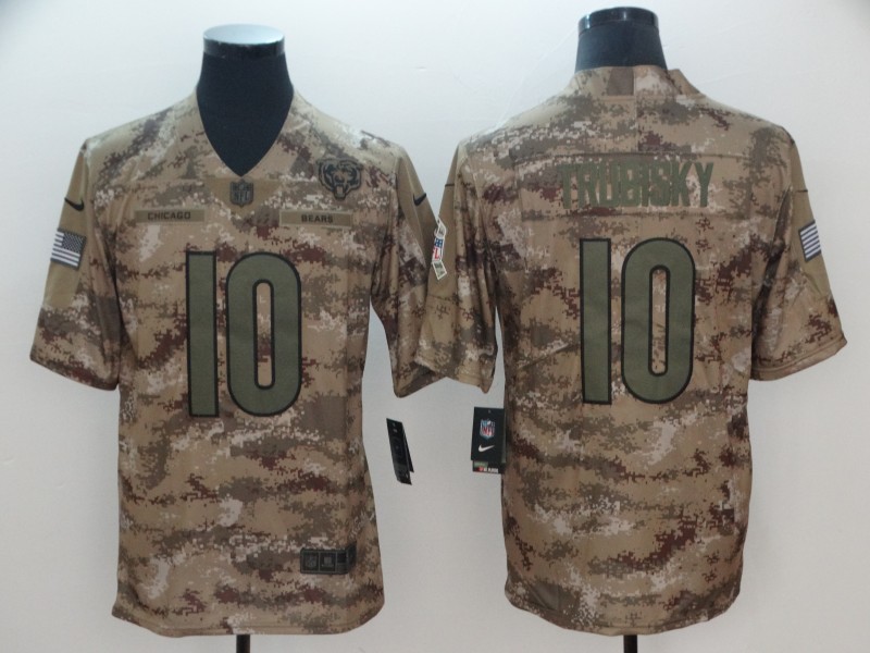 Bears #10 Mitchell Trubisky 2018 Camo Salute To Service Limited Stitched Jersey