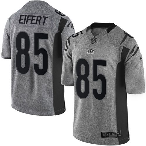 Bengals #85 Tyler Eifert Gray Stitched Limited Gridiron Gray Nike Jersey