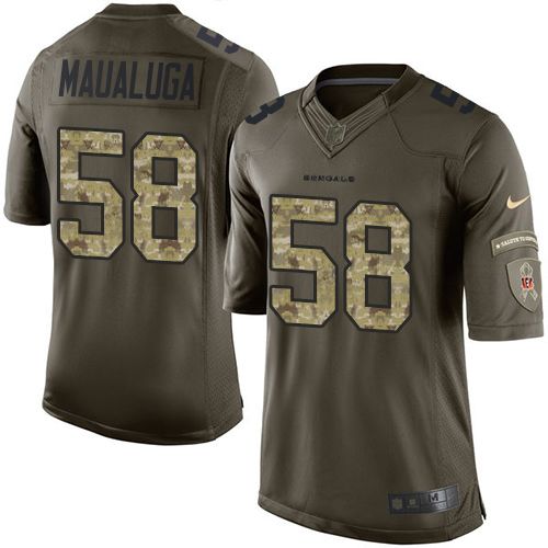 Bengals #58 Rey Maualuga Green Stitched Limited Salute To Service Nike Jersey