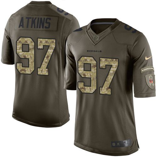 Bengals #97 Geno Atkins Green Stitched Limited Salute To Service Nike Jersey