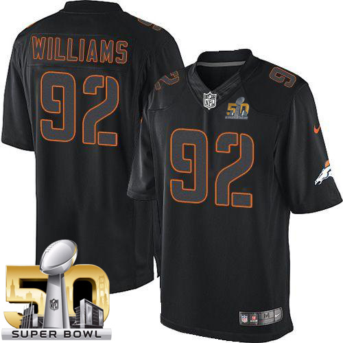 Broncos #92 Sylvester Williams Black Impact Super Bowl 50 Stitched Limited Nike Jersey