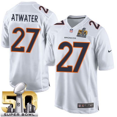 Broncos #27 Steve Atwater White Super Bowl 50 Stitched Game Event Nike Jersey