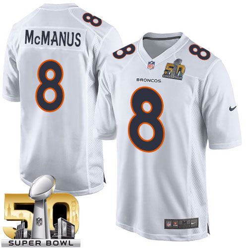 Broncos #8 Brandon McManus White Super Bowl 50 Stitched Game Event Nike Jersey