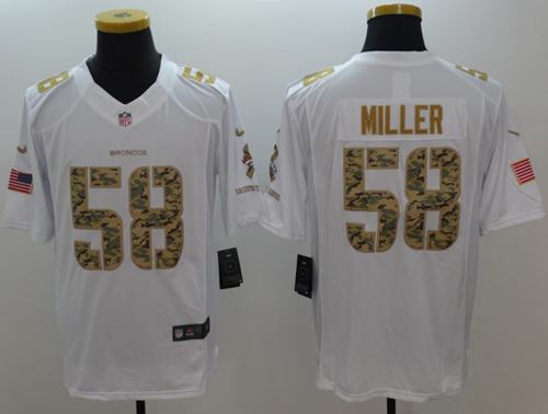 Broncos #58 Von Miller White Stitched Limited Salute To Service Nike Jersey