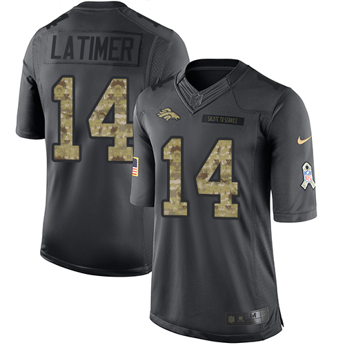 Broncos #14 Cody Latimer Black Stitched Limited 2016 Salute To Service Nike Jersey