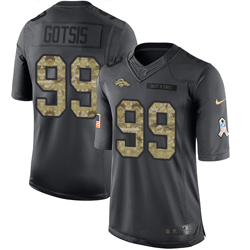 Broncos #99 Adam Gotsis Black Stitched Limited 2016 Salute To Service Nike Jersey
