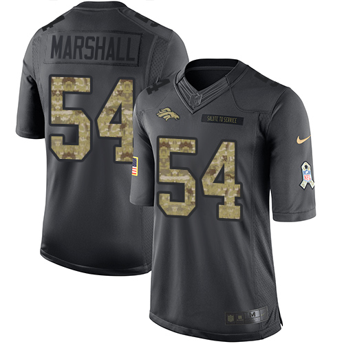 Broncos #54 Brandon Marshall Black Stitched Limited 2016 Salute To Service Nike Jersey