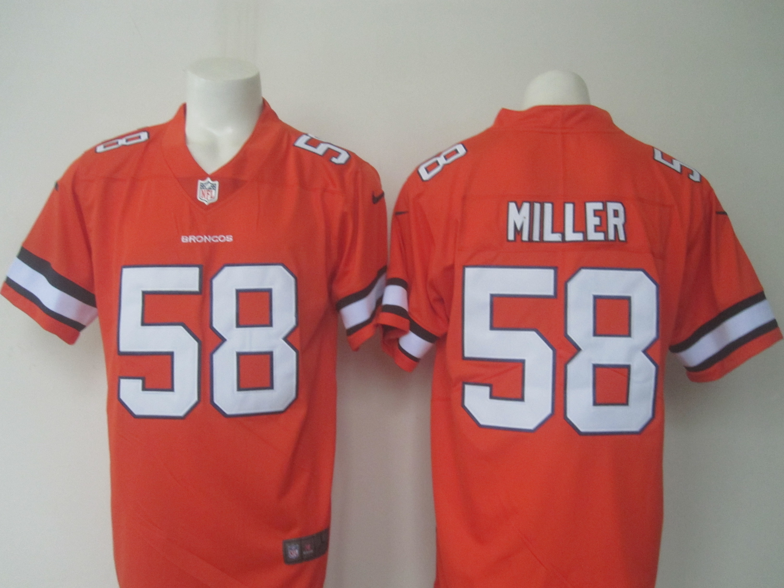 Broncos #58 Von Miller Orange Limited Rush Stitched Nike Jersey