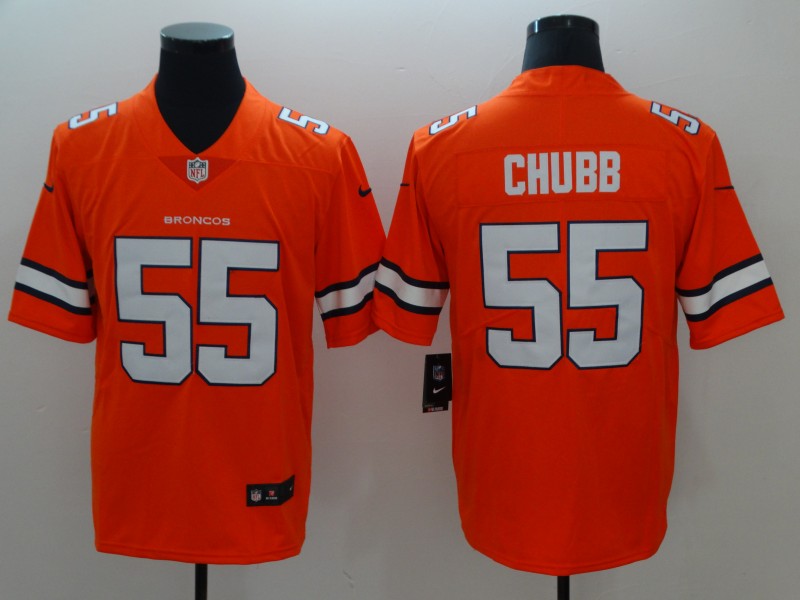 Broncos #55 Bradley Chubb Orange Limited Rush Stitched Nike Jersey
