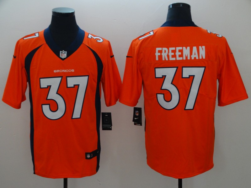 Broncos #37 Royce Freeman Orange Vapor Untouchable Limited Stitched Jersey