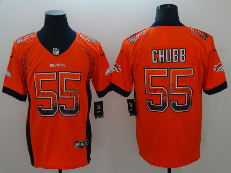Broncos #55 Bradley Chubb Orange 2018 Drift Fashion Color Rush Limited Stitched Jersey