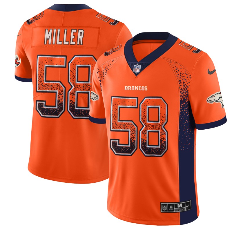 Broncos #58 Von Miller Orange 2018 Drift Fashion Color Rush Limited Stitched Jersey